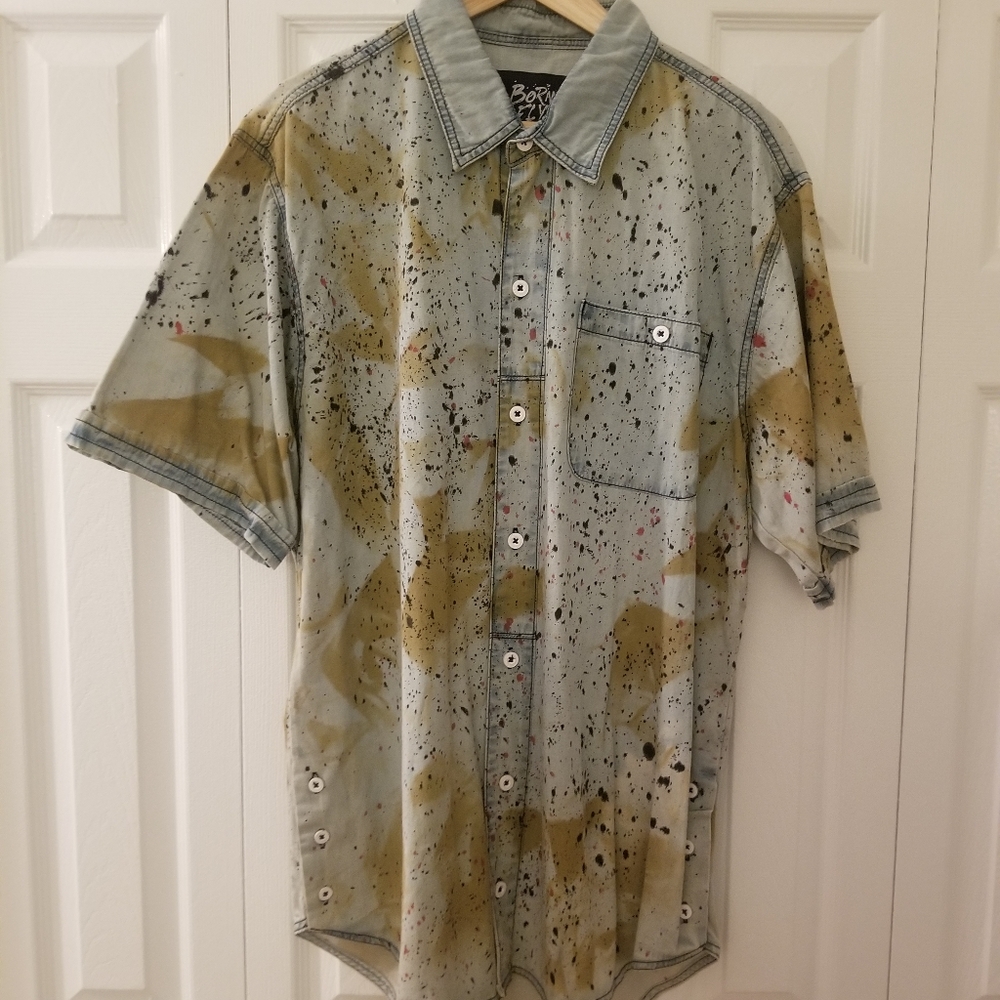 Born Fly Men button down short sleeve men size 2XL